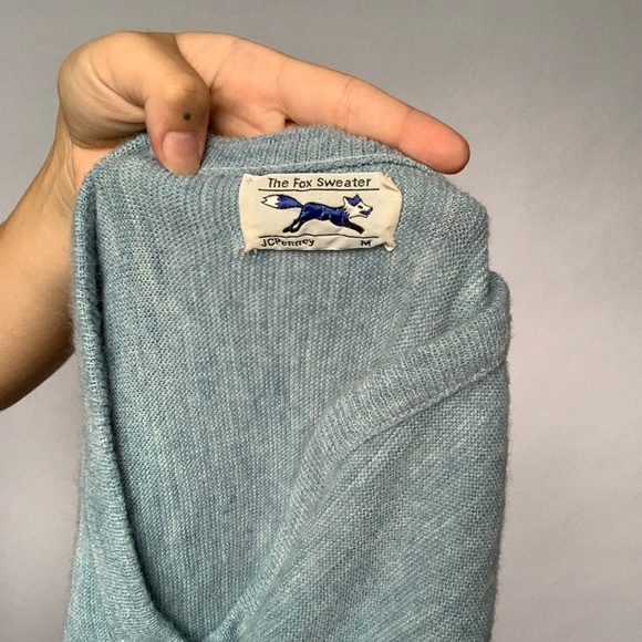 Vintage JC Penney Blue Wool Oversized Sweater - Picture 4 of 9